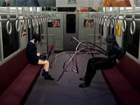 Strange dude w tentacles rapes school girl in subway