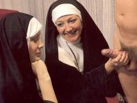 Two hairy seventies nuns stuffed in all their tight holes