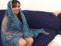 A well built Indian girl fucking two guys on the couch