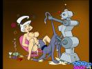 Cartoon monsters and robots probing trashed whores