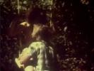 A topless girl is sitting on a swing in the garden. A guy is kneeling in front of her, licking her nipples. She takes off her panties so he can fuck her hairy pussy. Then she jerks him off until he comes all over her face.