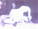 A couple is dancing in front of a mirror in their underwear. They take each others clothes off and continue dancing in the nude while he keeps pushing his hard on against her crotch. A little later he lays down on his back and she straddles him in order to fuck.