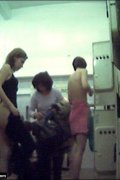 Locker room cam snapped semi-nude hotties