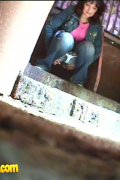 Pissing chick get busted and filmed in park loo