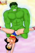 Wonder Woman pleasuring enormous superhero dicks