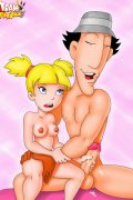 Blonde puss Penny grinds on Inspector Gadget's rod