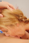 Teen in braids swallows dick deeply down her throat
